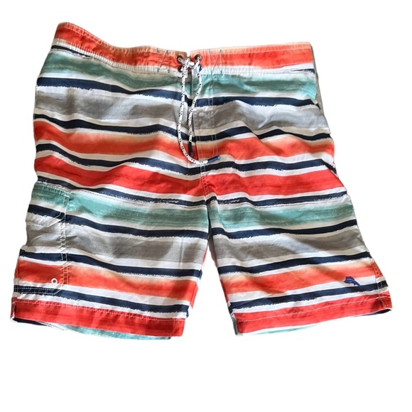Tommy Bahama Other - Tommy Bahama Baja Hazy Tides Board Shorts/Swim Trunks 9” Inseam Orange/blue/grey